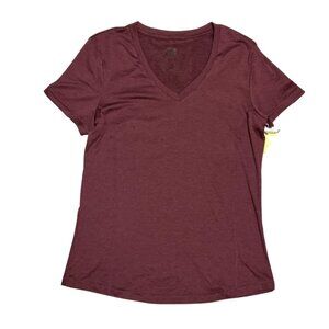 Fit Collective Active T-Shirt Med Quick Dry Stretch V-Neck Short Sleeve Tulip